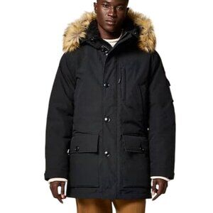 NEW J.Crew Men's M Nordic Parka PrimaLoft Black Faux Fur Hood Recycled Organic
